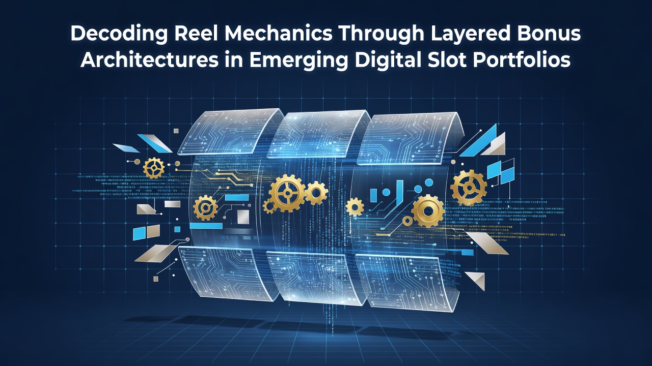 Layered reel structures and bonus symbols in a digital slot interface showing cascading mechanics