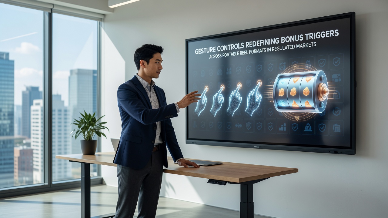 Close-up of gesture interaction on a mobile slot interface