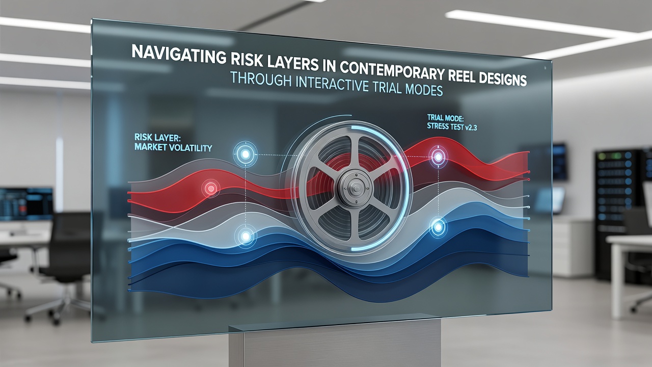 Mobile demo screen showing risk layer breakdown with volatility graphs and bonus frequency statistics