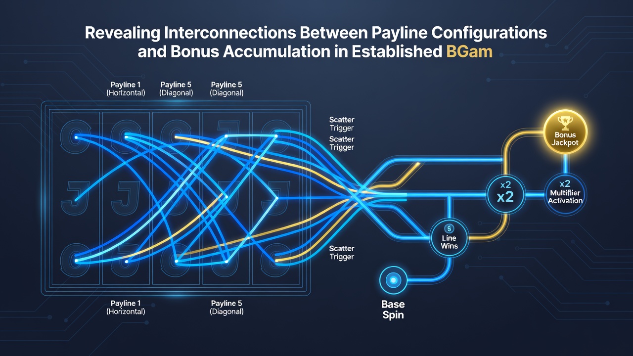 Screenshot of BGaming slot interface displaying active paylines and accumulating bonus meter during free spin sequence