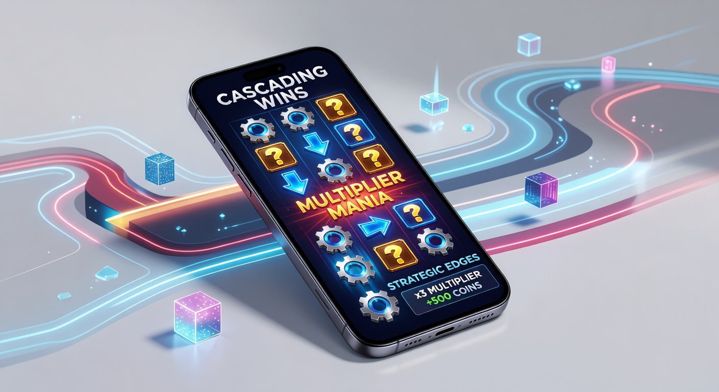 Close-up of a BGaming slot multiplier meter climbing wildly amid cascading symbols, with golden coins raining down on a smartphone display